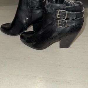Charlotte Russe Black Ankle Booties with Buckle Detail